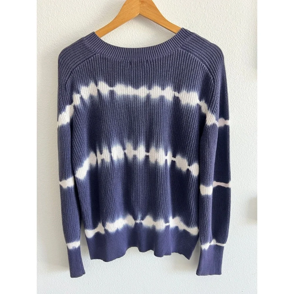 100% Cotton Johnny Was Tie Dye Pullover Knit Sweater Indigo M - Picture 3 of 7